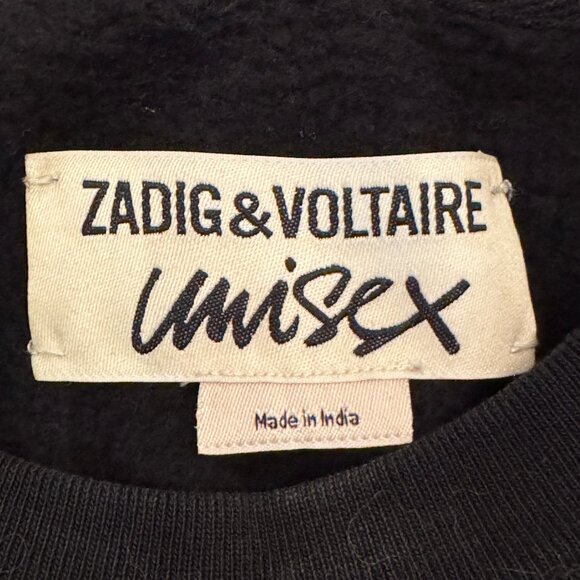 Like new Zadig & Voltaire Unisex Upper Peace Love Sweatshirt in Black Size Large - Picture 5 of 13